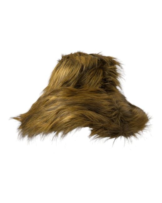 Dolce & Gabbana Green Modacrylic Faux Fur Bucket Hat