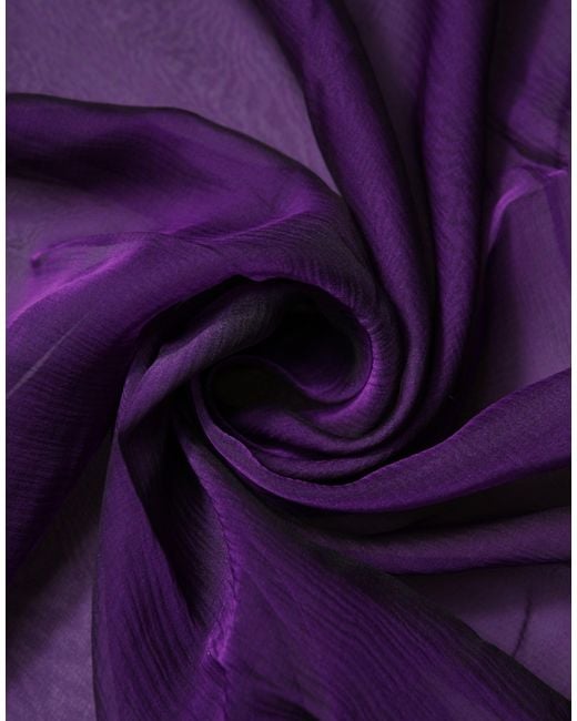 Dolce & Gabbana Purple Silk Rectangle Wrap Shawl Scarf