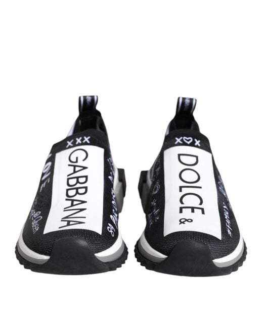 Dolce & Gabbana Multicolor Black White Sorrento Low Top Sneakers Shoes