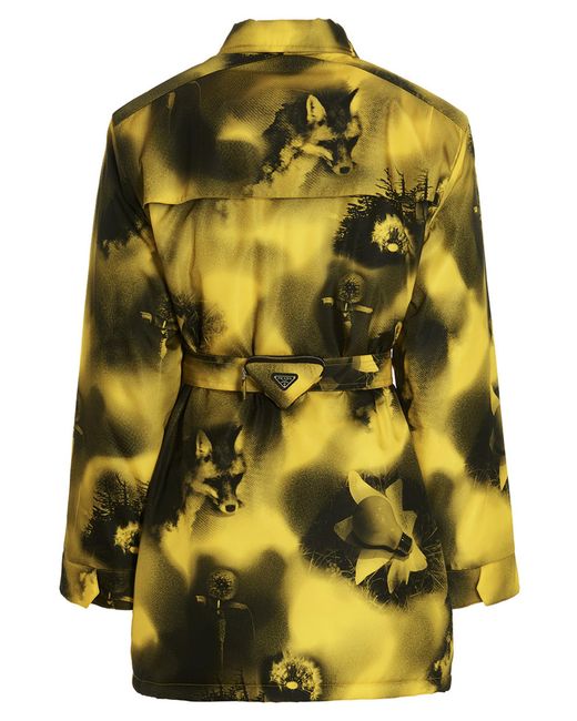 Prada Yellow Polyamide Parka for men
