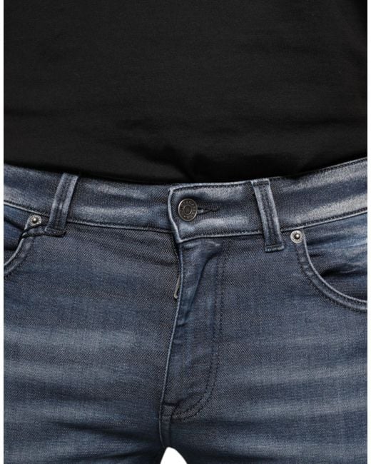 Dolce & Gabbana Blue Dark Washed Cotton Skinny Denim Jeans for men