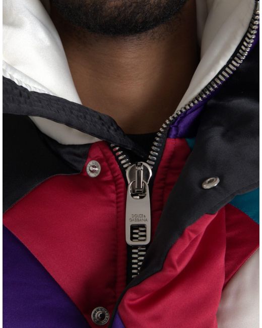 Dolce & Gabbana Blue Logo Windbreaker Puffer Jacket for men