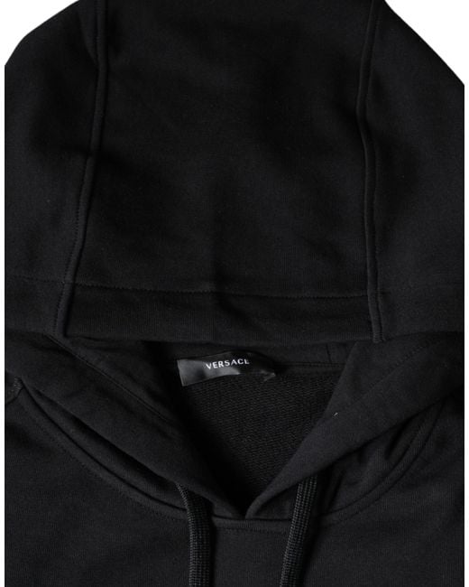 Versace Black Medusa Print Cotton Hoodiepullover Sweatshirt Sweater for men