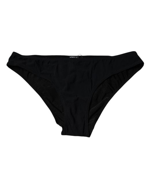 Dolce & Gabbana Black Nylon Stretch Mid Waist Panty Underwear