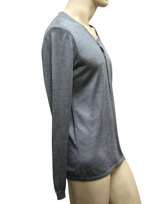 Gucci Gray Top Buttoned Silk Large Sweater for men