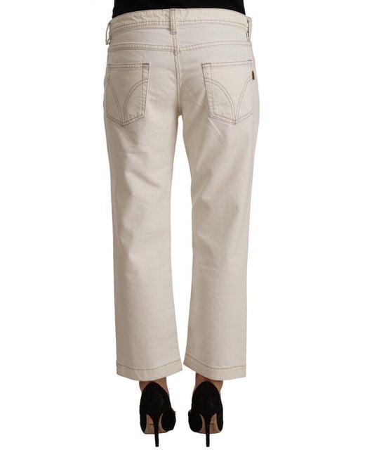 Dolce & Gabbana Black Cotton Flared Cropped Denim Jeans Elastane Clothing