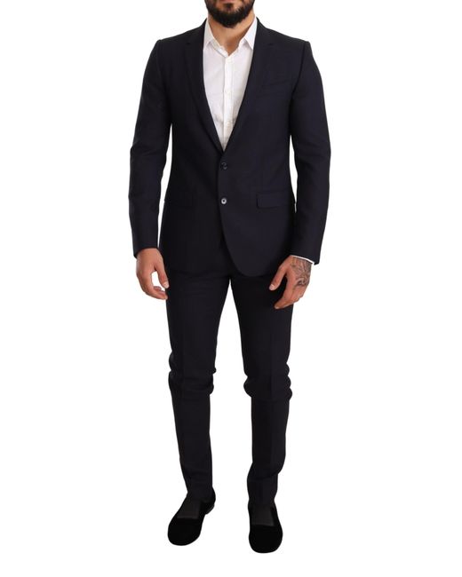 Dolce & Gabbana Fantasy Slim Fit Wool Martini Suit in Blue for Men | Lyst