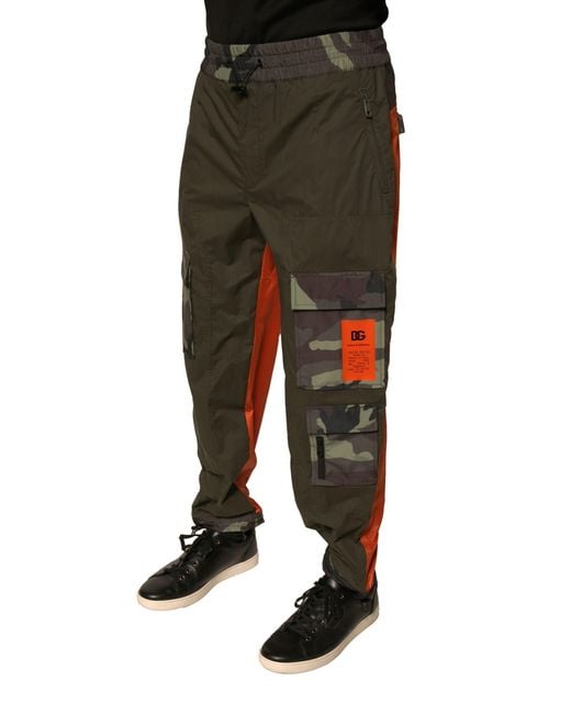 Dolce & Gabbana Black Camo Cargo Pants Tp700T for men