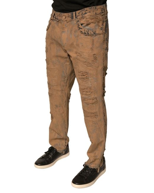 Dolce & Gabbana Natural Distressed Jeans Ripped Denim for men
