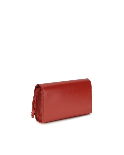 Jil Sander Red Calf Leather Bos Taurus Wallet