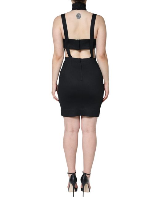 Dolce & Gabbana Black Cut Out Sleeveless Bodycon Mini Dress