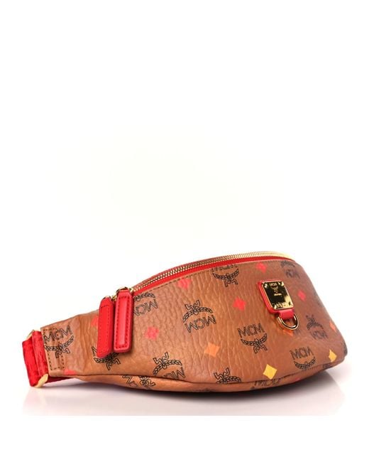 MCM Red Cognac Spectrum Stark Skyoptic Visetos Belt Bag