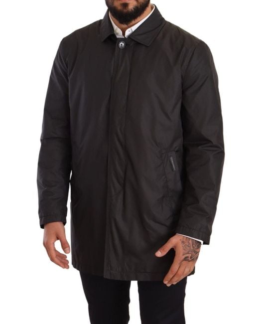 Dolce & Gabbana Black Elegant Trench Coat For Sophisticated for men