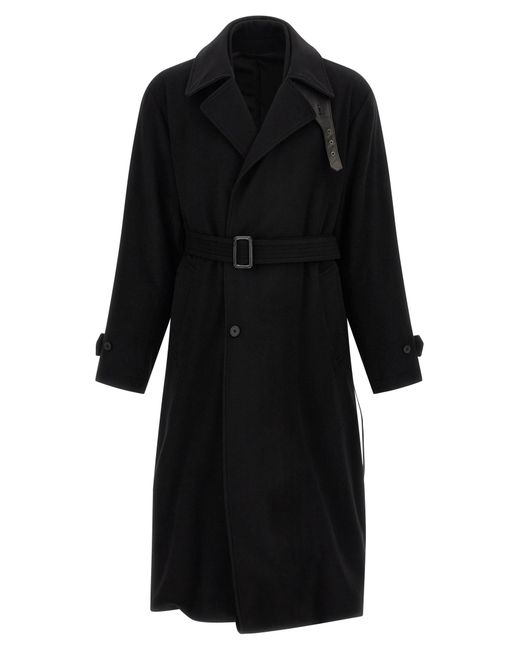 Ssstein Black Wool Coat for men