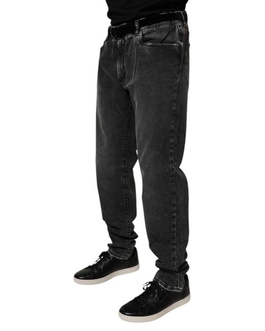 Dolce & Gabbana Black Cotton Stretch Skinny Denim Jeans for men