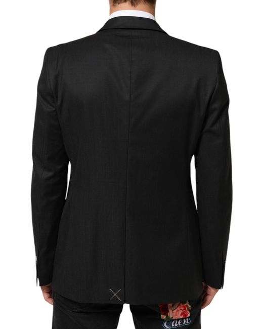 Dolce & Gabbana Black Single Breasted Coat Martini Blazer for men