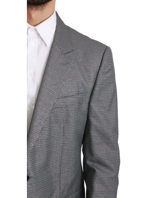 Dolce & Gabbana Gray Slim Fit Formal Martini Blazer for men