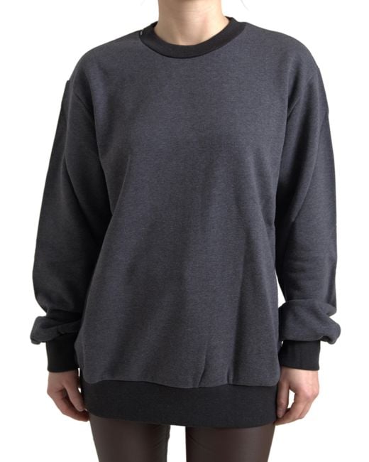 Dolce & Gabbana Gray Oversized Knitwear Sweater Tsh8085
