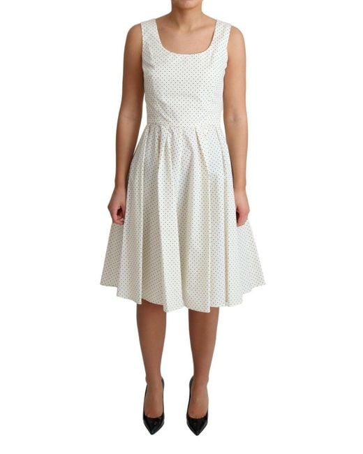 Dolce & Gabbana Multicolor White Polka Dotted Cotton A-line Dress