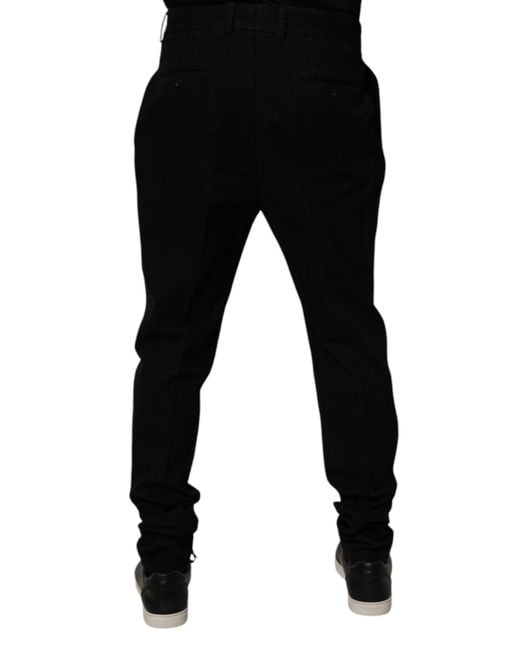 Dolce & Gabbana Black Slimfit Trousers for men