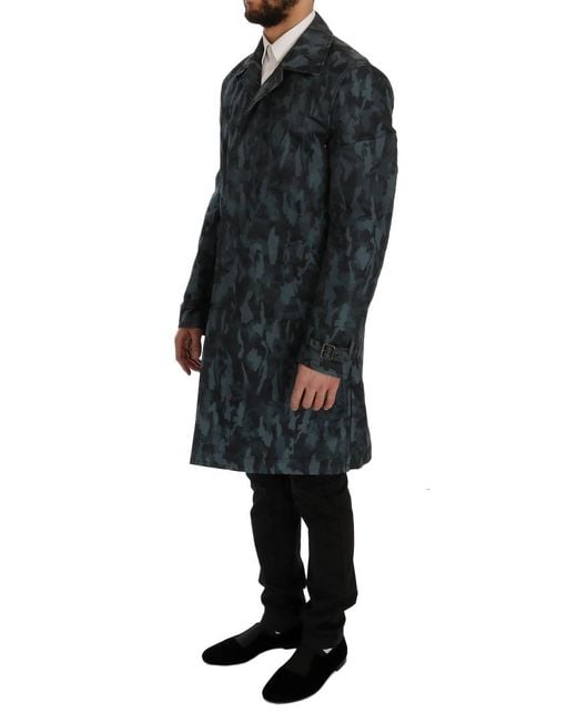 Dolce & Gabbana Black Camouflage Trench for men