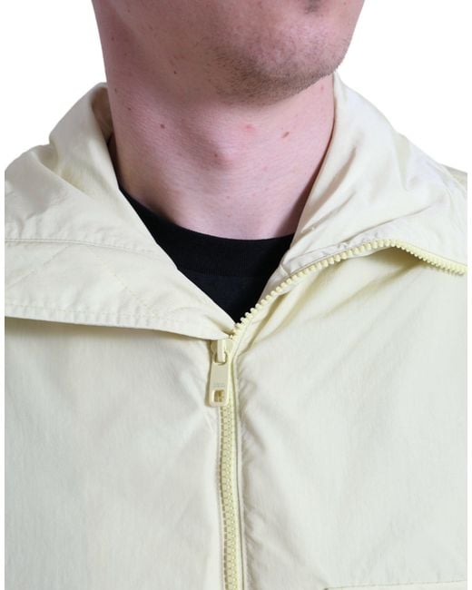 Dolce & Gabbana Gray Nylon Collared Full Zip Parka Jacket for men