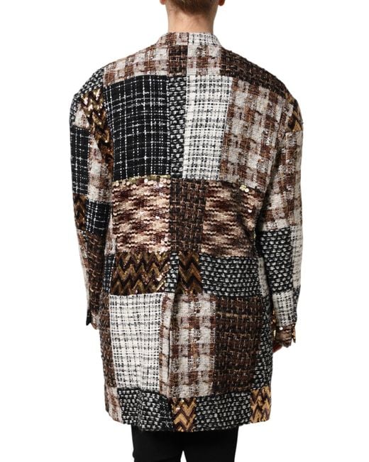 Dolce & Gabbana Black Patchwork Button Down Jacket
