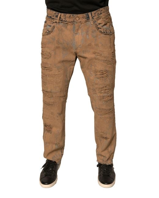 Dolce & Gabbana Natural Distressed Jeans Ripped Denim for men