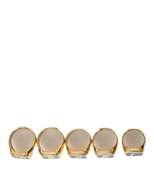 Dolce & Gabbana Multicolor Brass Royal Enamel Set Of 5 Ring for men