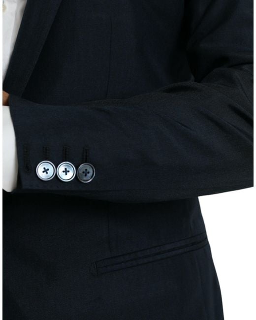 Dolce & Gabbana Black Notch Single Breasted Coat Blazer for men