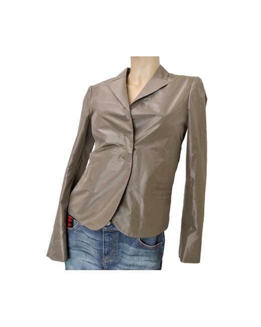 Gucci Natural Taffeta Top Basic Jacket Blazer