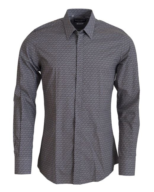 Dolce & Gabbana Black Slim Fit Dress Formal Shirt Cotton for men