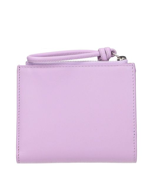Jil Sander Purple Leather Wallet