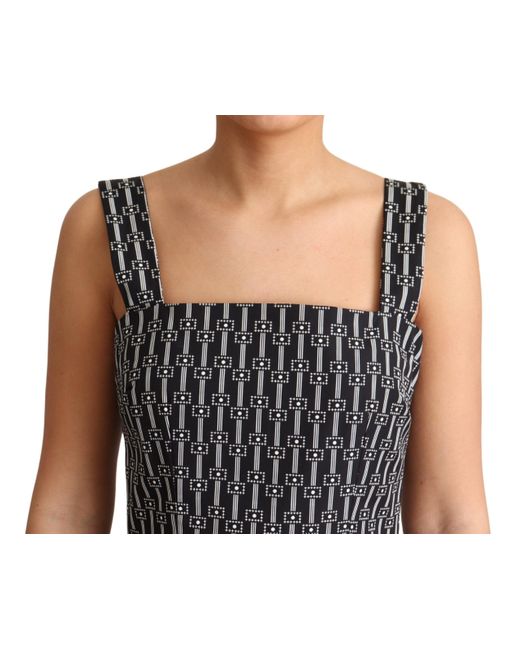 Dolce & Gabbana Black Pattern Cotton A-Line Dress