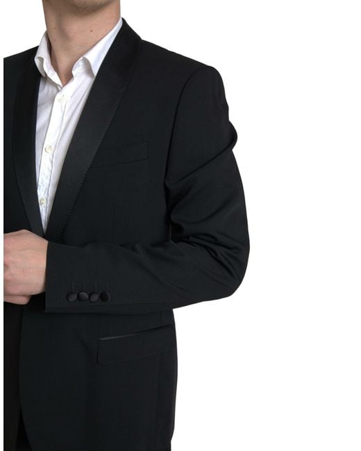 Dolce & Gabbana Black 2 Piece Single Breasted Martini Suit for men