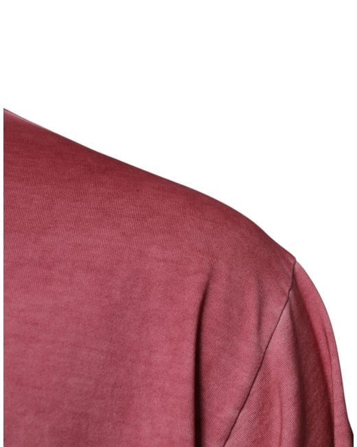 Dolce & Gabbana Pink Logo Print Cotton Crew Neck T-Shirt for men