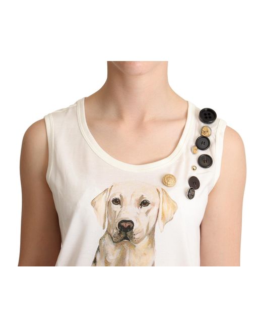 Dolce & Gabbana Natural Chic Canine Floral Sleeveless Tank