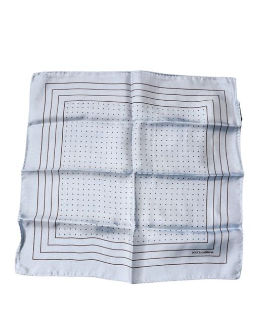 Dolce & Gabbana Blue Sky Polka Dots Square Handkerchief Scarf for men