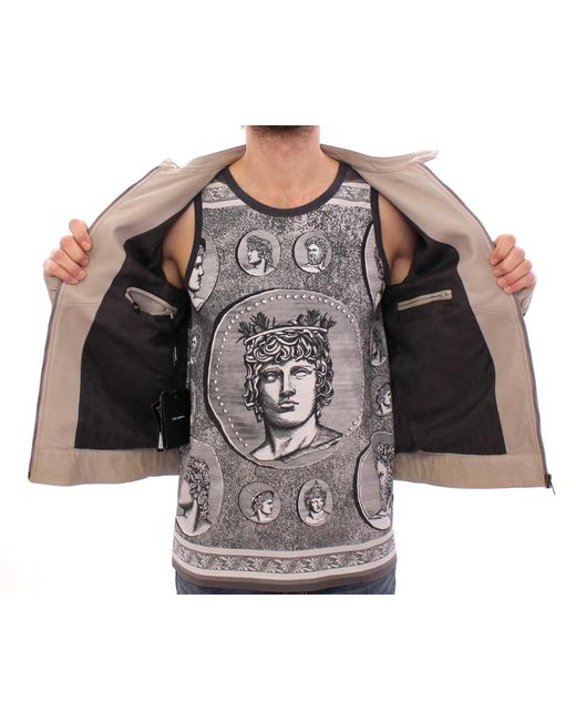 Dolce & Gabbana Brown Leather Jackets for men