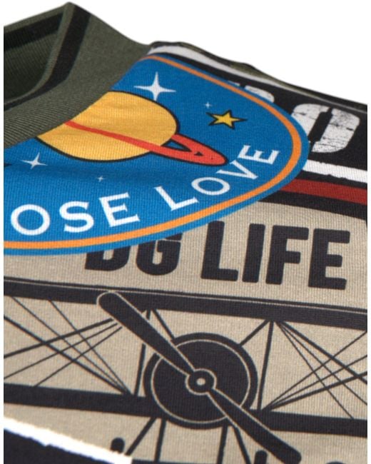 Dolce & Gabbana Black Patchwork Graphic Tee for men