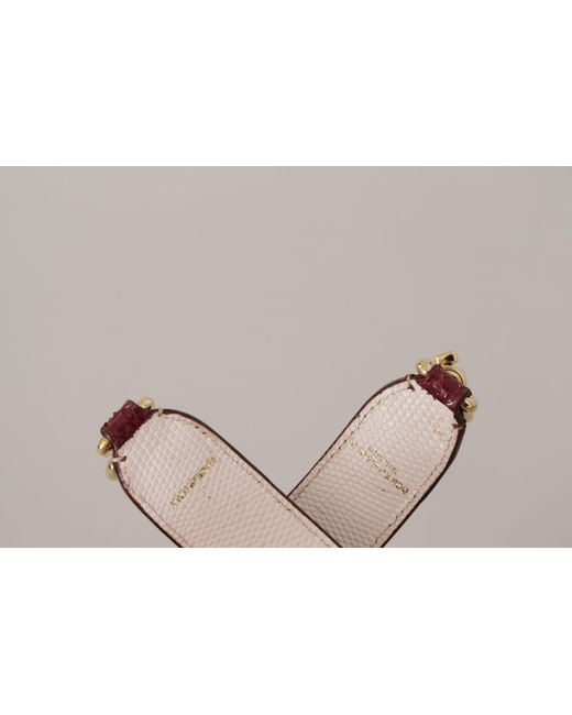 Dolce & Gabbana Red Leather Crystals Bag Shoulder Strap