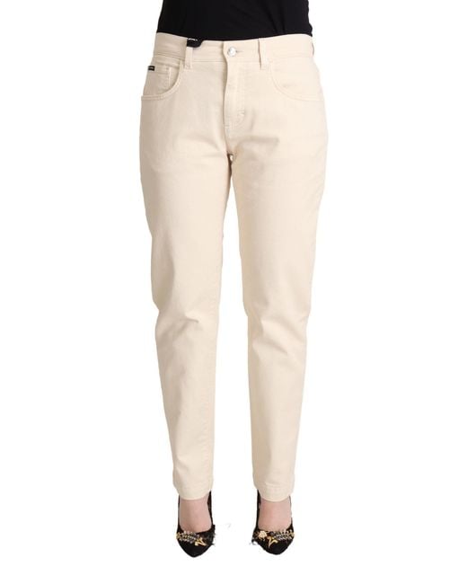 Dolce & Gabbana Black Chic Skinny Boyfriend Jeans With Logo Plaque