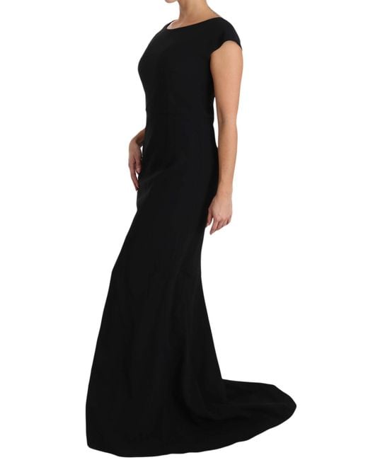 Dolce & Gabbana Black Stretch Fit Flare Gown Maxi