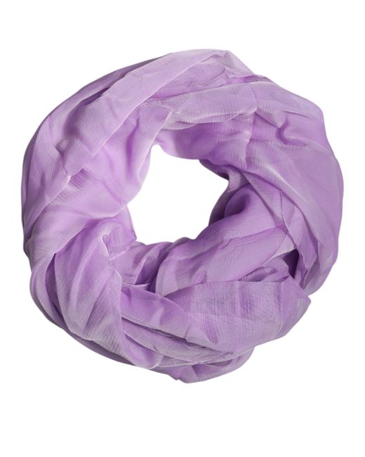 Dolce & Gabbana Purple Silk Rectangle Wrap Shawl Scarf