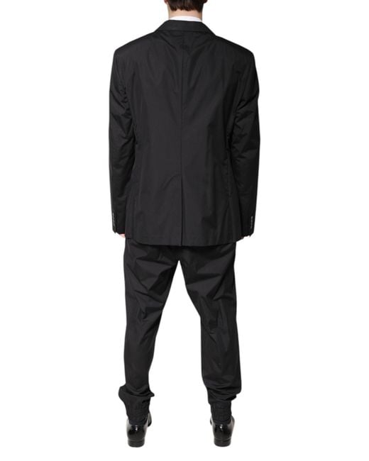 Dolce & Gabbana Black Cotton Single Breasted 2 Piece Suit for men