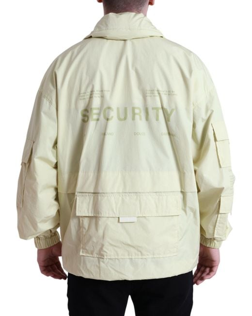 Dolce & Gabbana Gray Nylon Collared Full Zip Parka Jacket for men