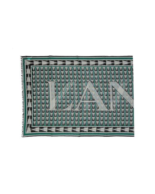 Lanvin Green Wool Scarf