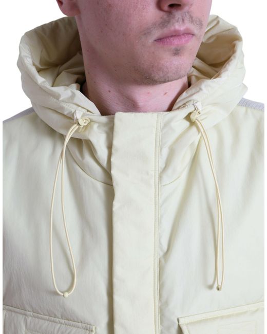 Dolce & Gabbana Yellow Nylon Hooded Sportswear Vest Jacket for men