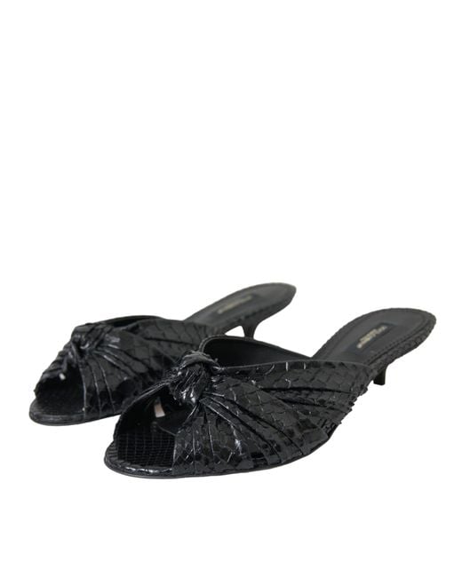 Dolce & Gabbana Black Heeled Mules