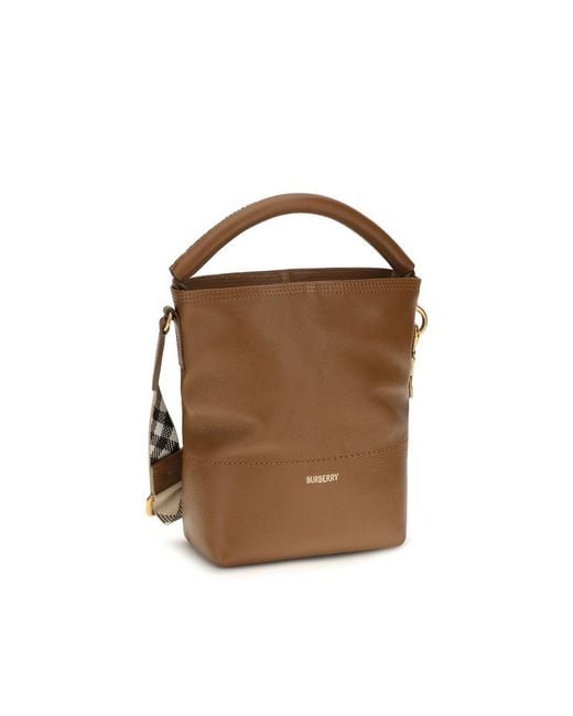 Burberry Brown Calf Leather Bos Taurus Backet Bag
